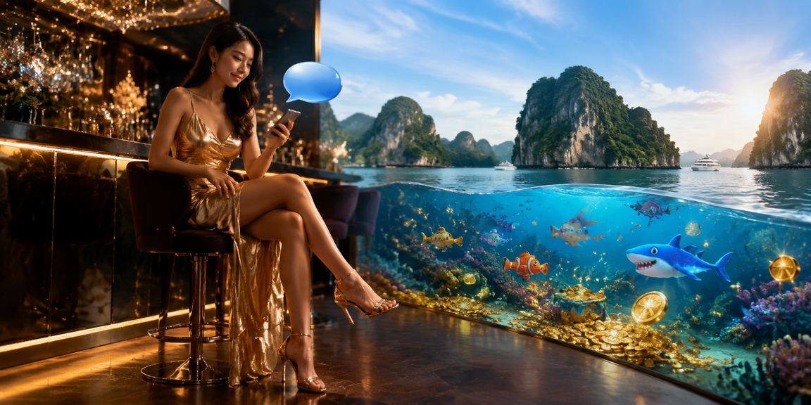 Người dùng chơi casino trên điện thoại tại Vịnh Hạ Long